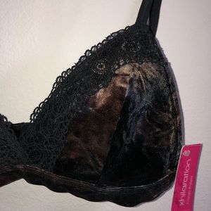 Black/brown Suede Triangle Bralette